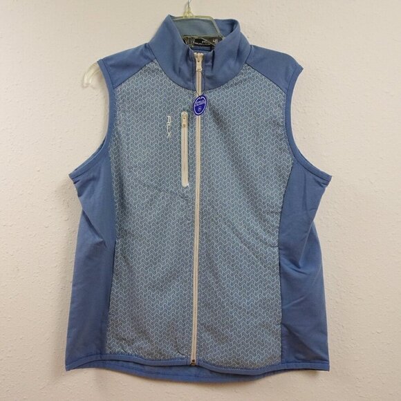 RLX Ralph Lauren Golf Vest Women's Size L Blue Full Zip Wicking Sleeveless - Picture 2 of 11
